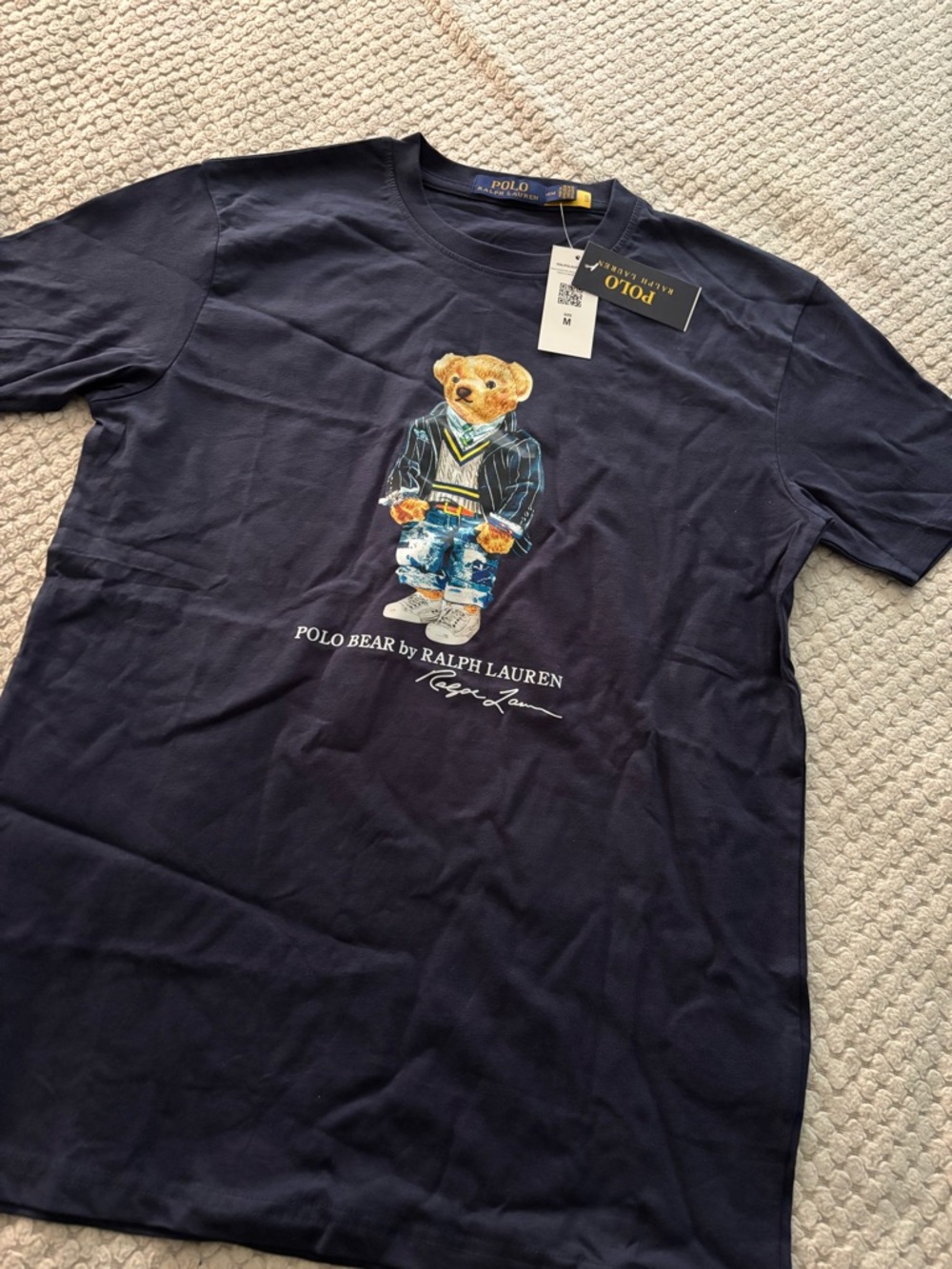 Ralph Lauren Navy Polo Bear Cotton Tee